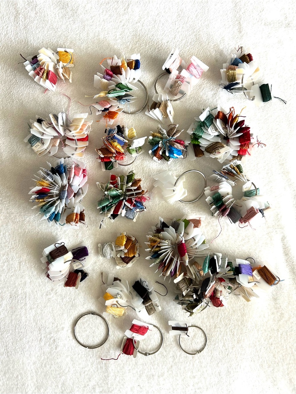 Embroidery Floss Carded Numbered Lot 260+ on Rings Vintage Cross Stitch